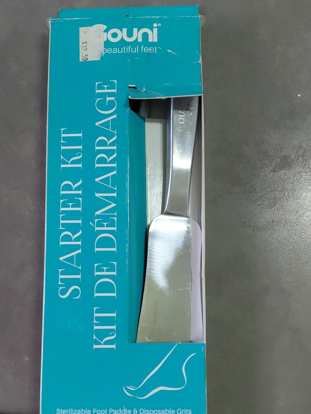 Gouni Starter Kit Foot Paddle - Teal Box, Silver Paddle